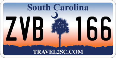 SC license plate ZVB166