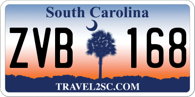 SC license plate ZVB168