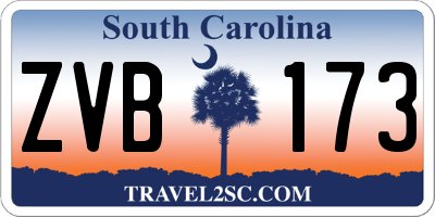SC license plate ZVB173