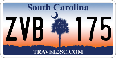 SC license plate ZVB175