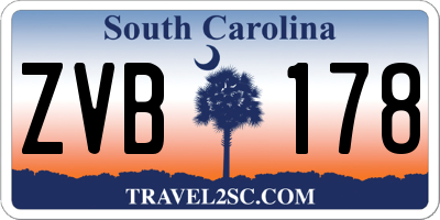 SC license plate ZVB178