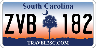 SC license plate ZVB182