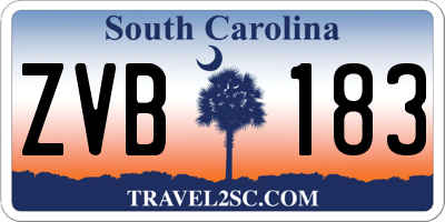 SC license plate ZVB183