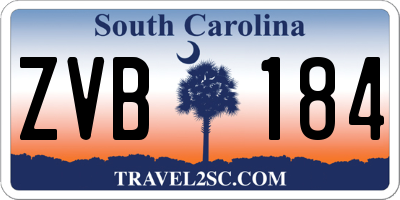 SC license plate ZVB184