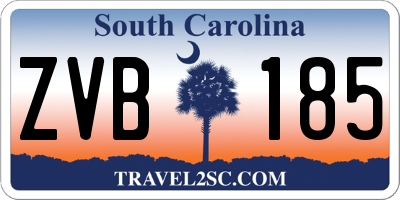 SC license plate ZVB185