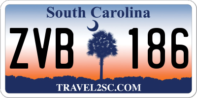 SC license plate ZVB186