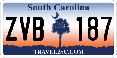 SC license plate ZVB187