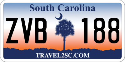 SC license plate ZVB188