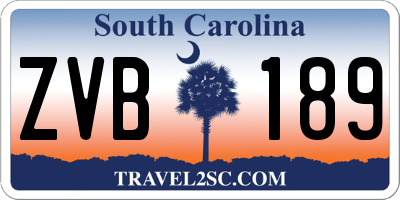 SC license plate ZVB189