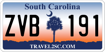 SC license plate ZVB191