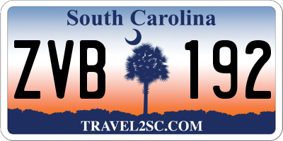 SC license plate ZVB192