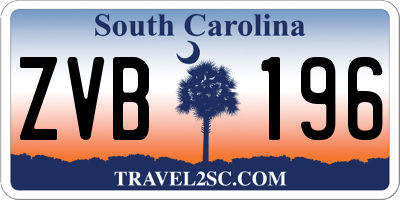 SC license plate ZVB196