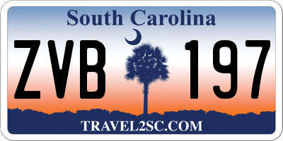 SC license plate ZVB197