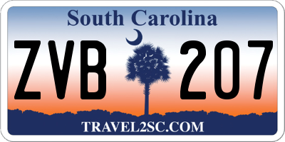 SC license plate ZVB207