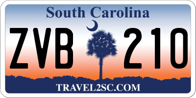 SC license plate ZVB210