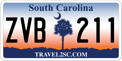 SC license plate ZVB211