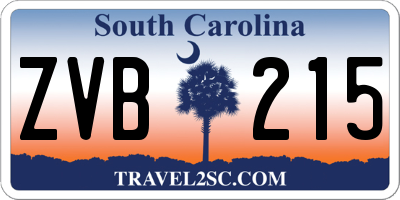 SC license plate ZVB215