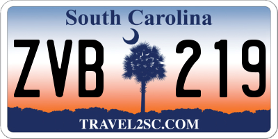 SC license plate ZVB219