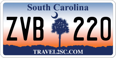SC license plate ZVB220