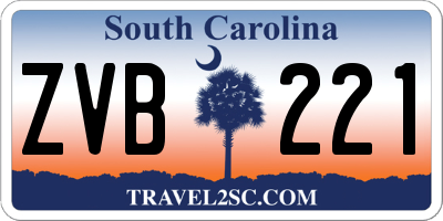 SC license plate ZVB221