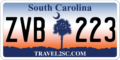 SC license plate ZVB223