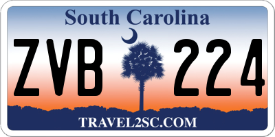 SC license plate ZVB224