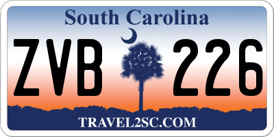 SC license plate ZVB226