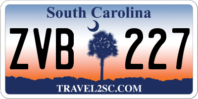 SC license plate ZVB227