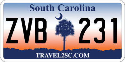 SC license plate ZVB231