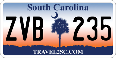 SC license plate ZVB235