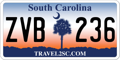 SC license plate ZVB236