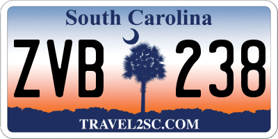 SC license plate ZVB238