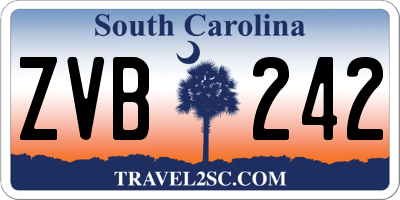SC license plate ZVB242