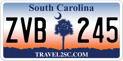 SC license plate ZVB245