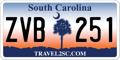 SC license plate ZVB251