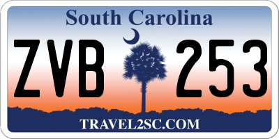 SC license plate ZVB253