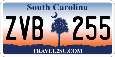 SC license plate ZVB255