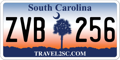 SC license plate ZVB256