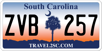 SC license plate ZVB257