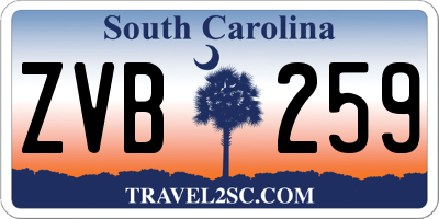 SC license plate ZVB259