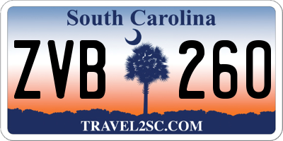 SC license plate ZVB260
