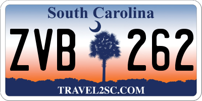 SC license plate ZVB262