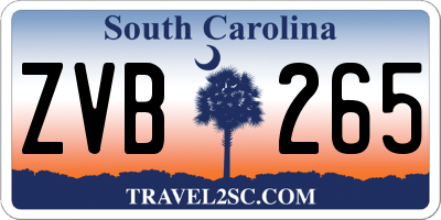 SC license plate ZVB265