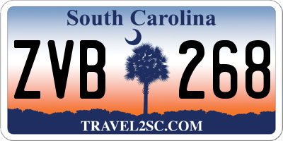SC license plate ZVB268