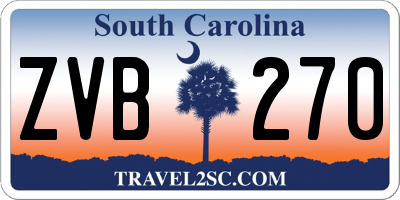 SC license plate ZVB270