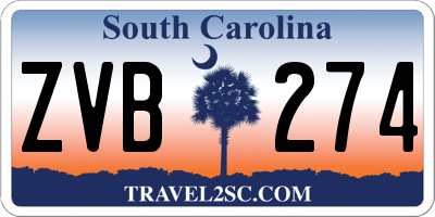 SC license plate ZVB274