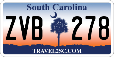 SC license plate ZVB278