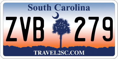 SC license plate ZVB279