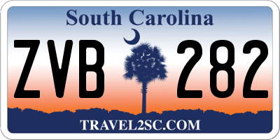 SC license plate ZVB282