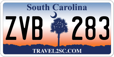 SC license plate ZVB283